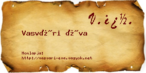 Vasvári Éva névjegykártya